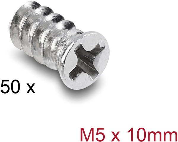 Винт для вентилятора M5 x 10 мм, 50 шт., серебристый