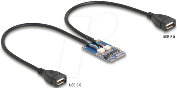 Mini PCIe > 2x USB 2.0 A