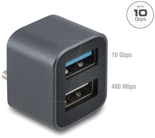 Міні-USB-хаб з роз'ємом USB Type-C™ чоловічий на 1 x USB Type-A 10 Gbps