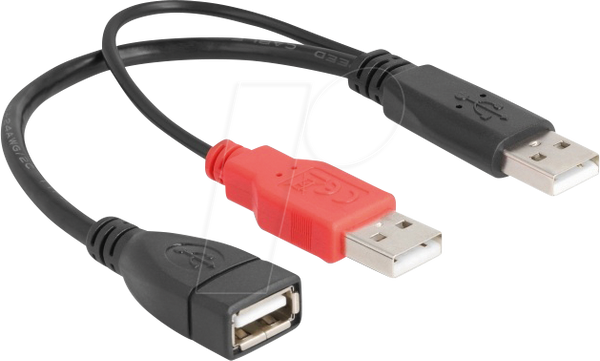 Y-подібний кабель 2 x USB 2.0 Type-A чоловічий > 1 x USB 2.0 Type-A жіночий 20-контактний