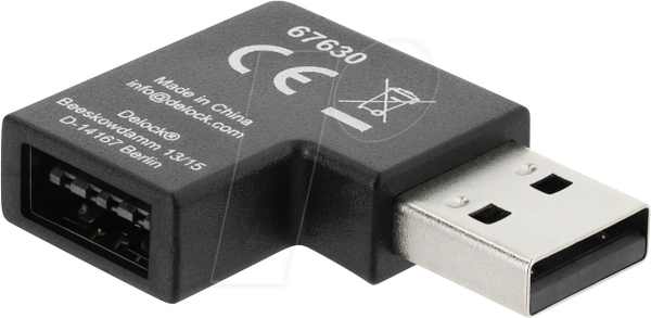 Адаптер USB 2.0 Type-A чоловічий на Easy USB Type-A жіночий, лівий