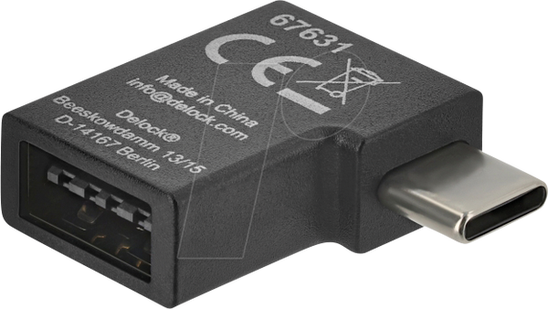 Адаптер USB 2.0 USB Type-C™ чоловічий на Easy USB Type-A жіночий, кутовий