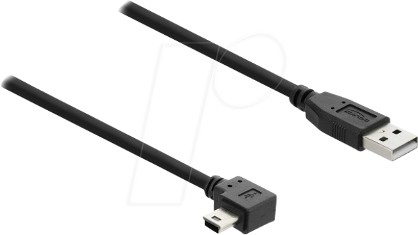 Кабель USB 2.0, Type-A чоловічий - Type-Mini-B чоловічий, прямокутний, 0,5 м