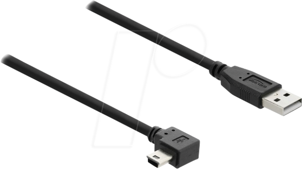 Кабель USB 2.0, Type-A чоловічий - Type-Mini-B чоловічий, прямокутний, 1 м