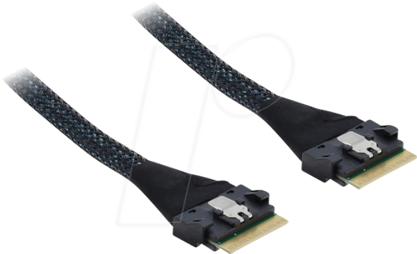 Кабель PCIe 4.0 Slim SAS SFF-8654 8i - Slim SAS SFF-8654 8i 0.5