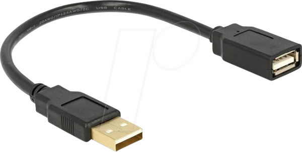 Подовжувач Delock USB 2.0 A-A 15 см чоловічий / жіночий