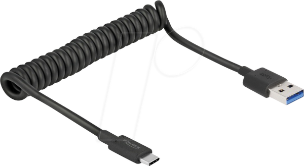 Спіральний кабель USB 3.1 Gen 2, Type-A (тато) - Type-C™ (тато)
