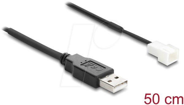 Кабель для вентилятора USB 2.0 Type-A чоловічий на 3-контактний (2 контакти підключені) fan co