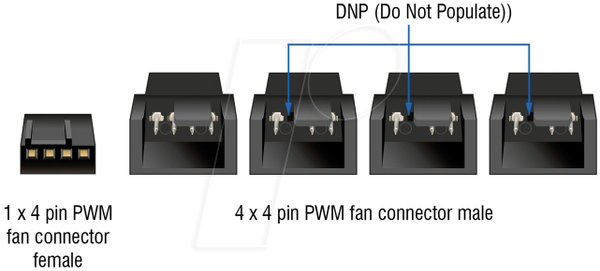 Кабель-роздільник вентилятора, 1x роз'єм PWM > 1x штекер PWM, 40 см