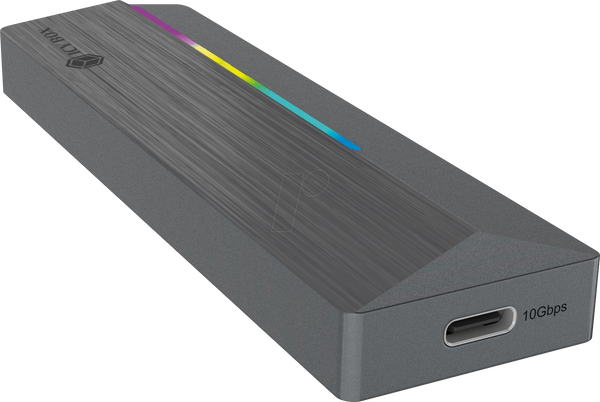Зовнішній корпус для SSD-накопичувача M.2 NVMe/SATA з USB 3.2, RGB