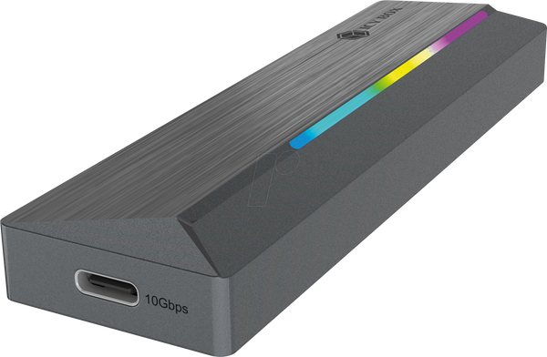 Зовнішній корпус для SSD-накопичувача M.2 NVMe/SATA з USB 3.2, RGB