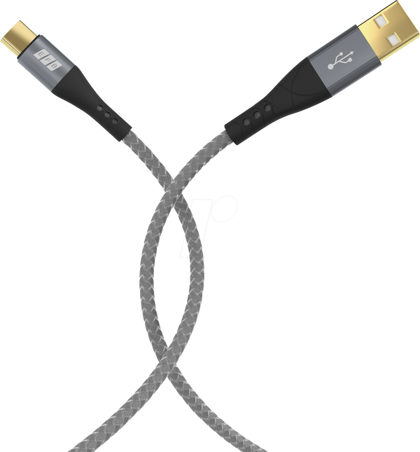 Комплект кабелів USB-A - USB-C 60 Вт QC 3A 3x2 м із сіро-золотими контактами, текстильний