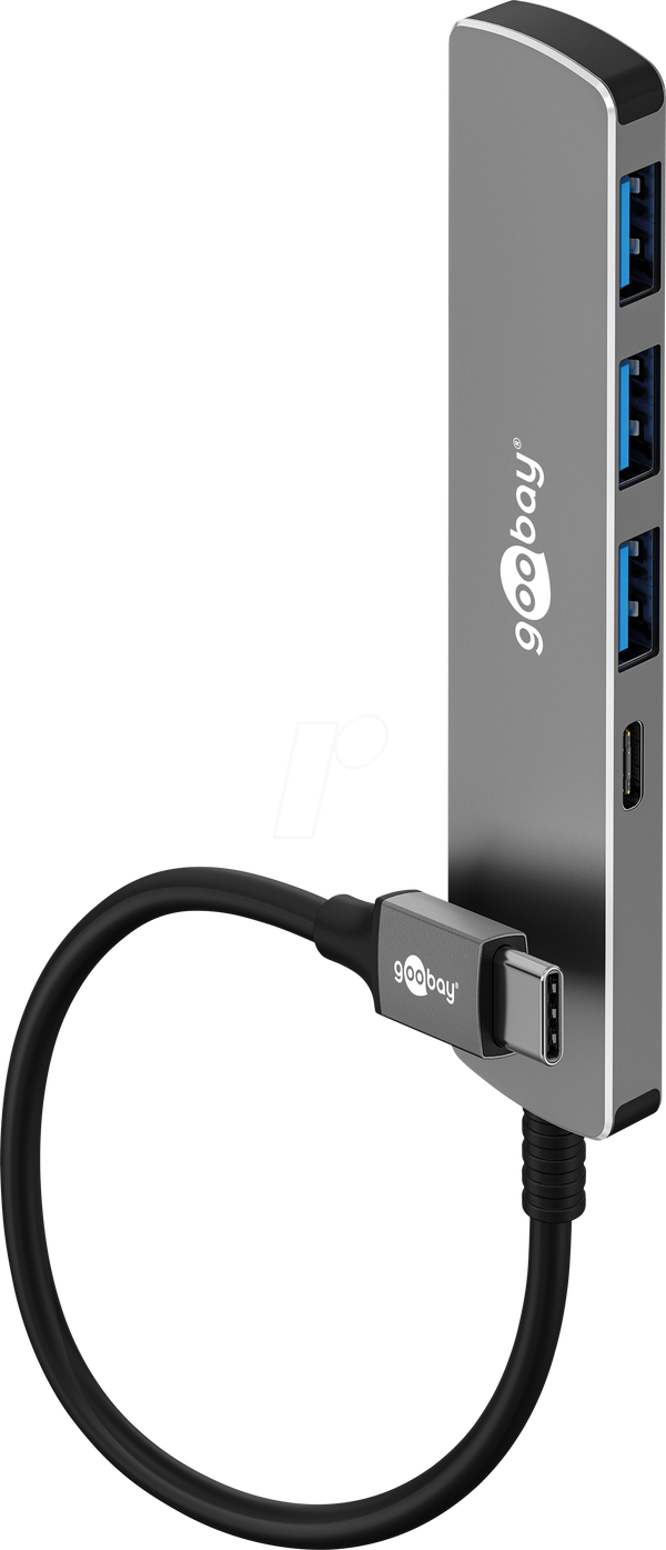 Концентратор USB-C 3.2, 5 портів, 1x USB-C + 4x USB-A (3.2), 5 Гбіт/с, 0.1