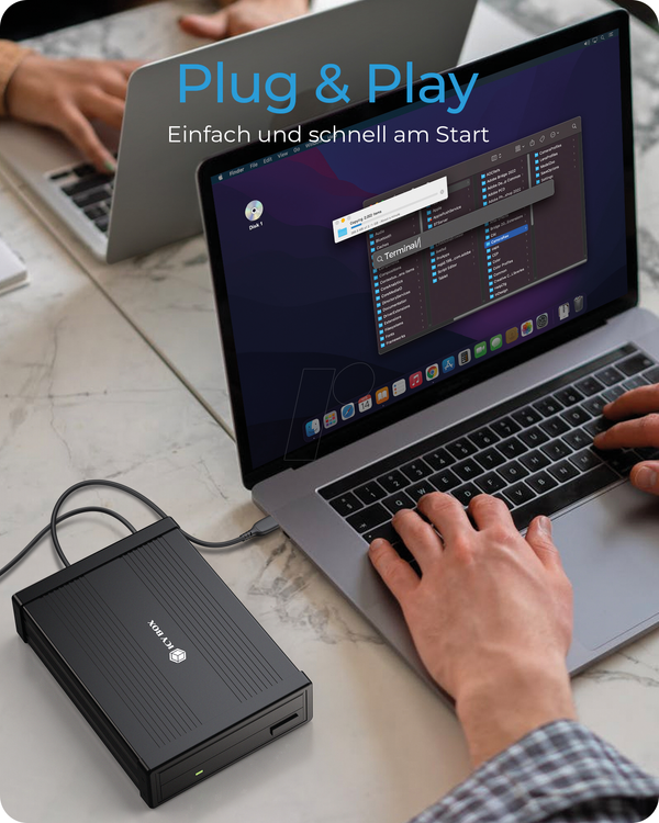 Внешний корпус для 5,25-дюймового SATA-накопителя, USB-3, черный.