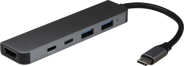 USB-хаб, 5 Гбіт/с, 4-портовий, чорний