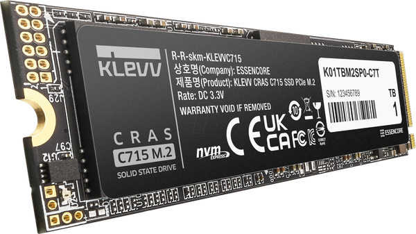 Твердотільний накопичувач KLEVV C715 M.2 256 ГБ PCIe Gen3x4 2280