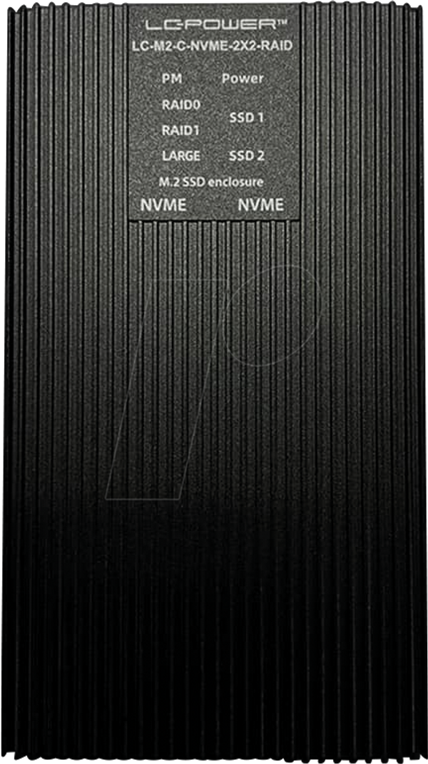 Зовнішній корпус для 2x M.2 NVMe SSD RAID, USB 3.2