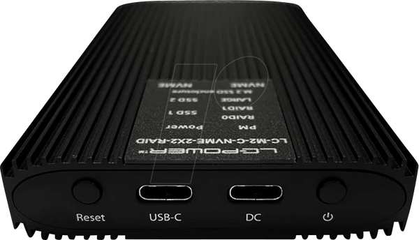 Зовнішній корпус для 2x M.2 NVMe SSD RAID, USB 3.2