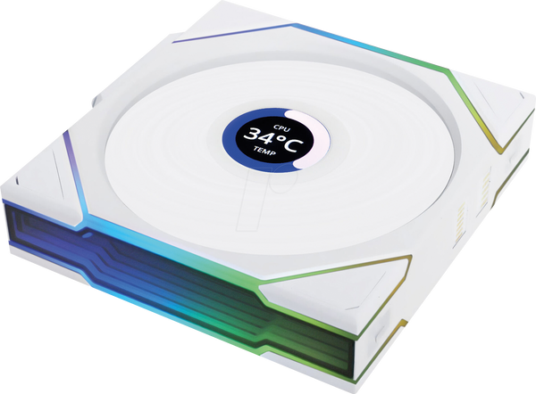 Бездротовий РК-вентилятор Lian Li, ARGB, ШІМ, реверс, 120 мм, білий