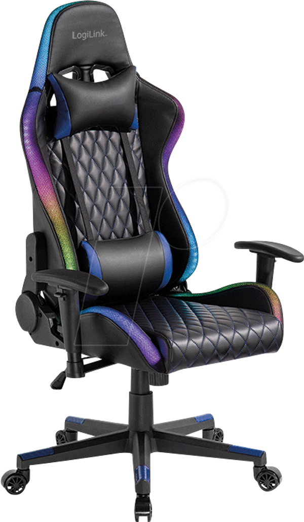 Игровое кресло RGB с подушками для головы и поясницы.