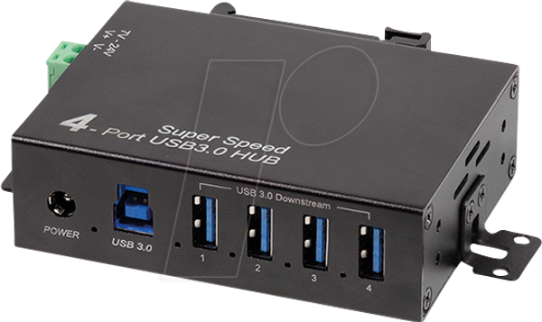 Промисловий USB-хаб 5 Gbps, 4x USB-A, 10 Вт