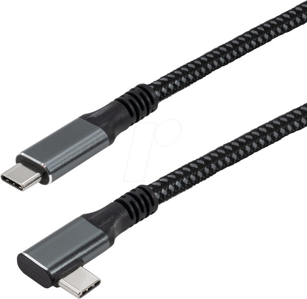 Кабель USB 20 Гбіт/с, роз'єм C, кутовий, 100 Вт, 1 м