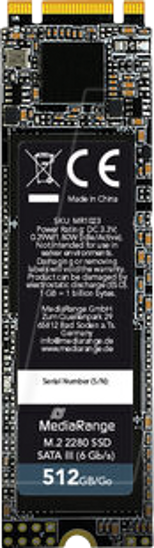 MediaRange SATA SSD 512 МБ, M.2