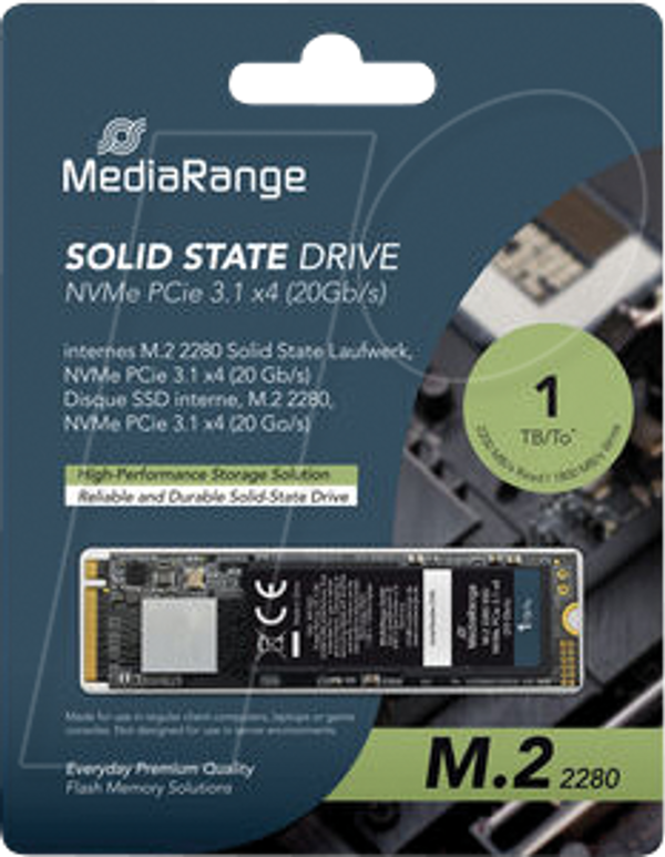 MediaRange PCIe 3.1 NVMe SSD 1 ТБ, M.2