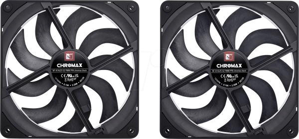 Noctua NF-A14x25 G2 PWM Sx2-PP chromax.black, 2x 140 мм