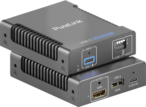 PureTools - конвертер 18 Гбіт/с USB-C відео + PD 3.0 на HDMI + USB-A