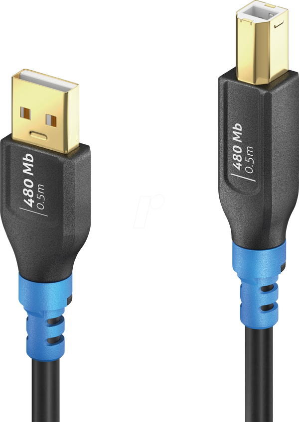USB-кабель 480 Мбіт/с, штекер A до штекера B, 0,5 м