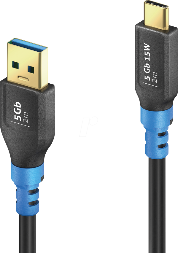 Кабель USB 5 Гбіт/с, штекер A - штекер C, 2,0 м