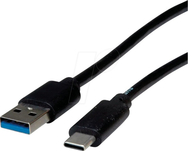 USB-кабель 5 Гбіт/с, роз'єм USB-A - роз'єм USB-C, чорний, 0,5