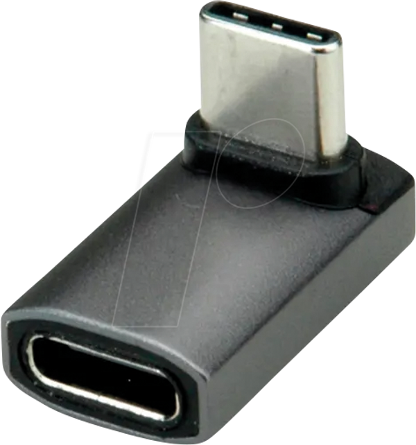 USB4адаптер, роз'єм USB-C > порт USB-C, 8K, 90°, широкий, сріблястий