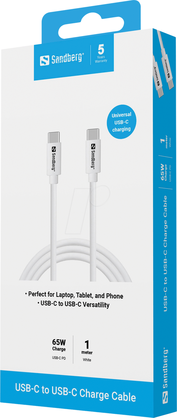 Зарядний кабель Syncand, USB-C > USB-C, 1 м