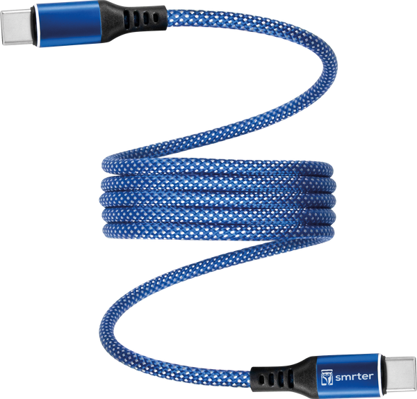 Зарядний кабель Syncand, USB-C -> C, 1,0 м, синій