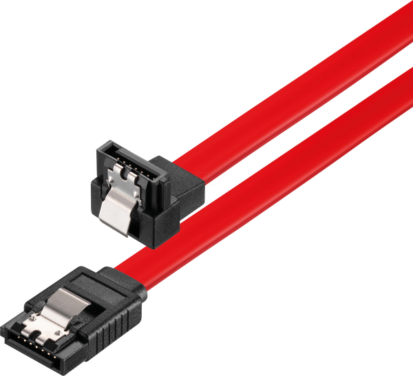 Кабель SATA 6-Gbps conn. > 30 см, кутовий, червоний