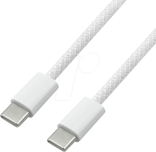 Кабель USB 2.0, штекер C-C, 60 Вт, білий, 3 м