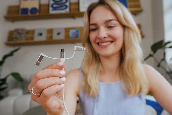 Зарядний кабель Syncand, 3-в-1, USB-A, 1 м