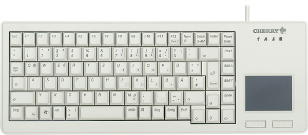 Клавіатура - USB - сіра - компактна - тачпад - німецька