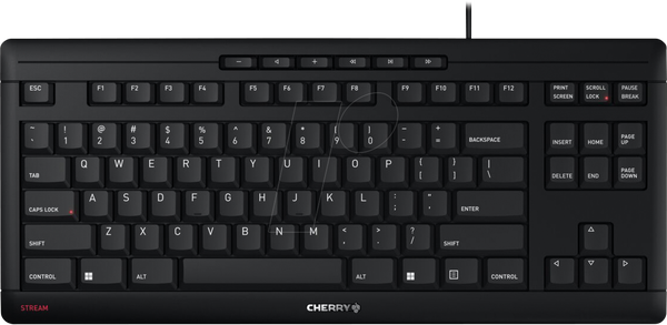 Клавіатура, USB, чорна, компактна, US, QWERTY