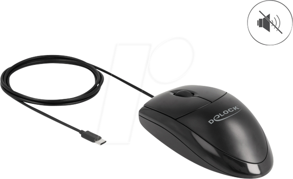 Миша, дротова, USB-C, чорна