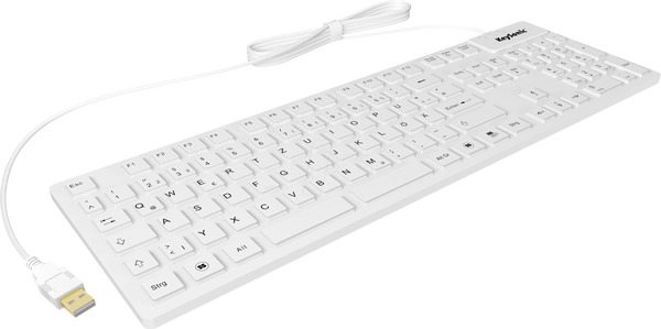 Клавіатура, USB, силіконова, IP68, біла