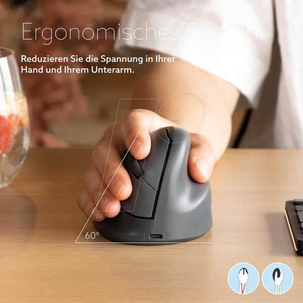 Ергономічна миша R-Go HE Basic, Bluetooth, середня, права