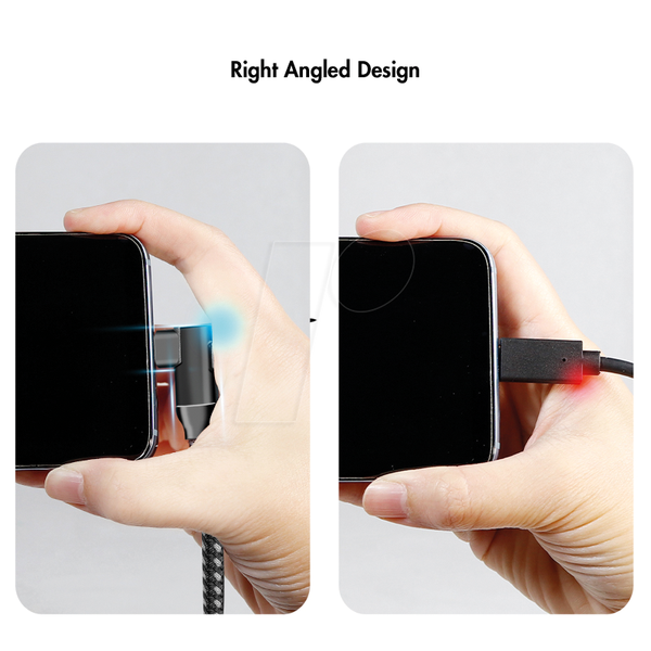 Кабель USB 3.1, роз'єм типу C 90° > порт, 0,2 м