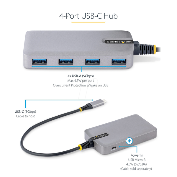 Концентратор USB 3.0, 4 порти, живлення від шини