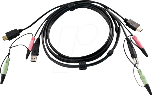 Кабель для підключення KVM HDMI, чорний, 1,8 м