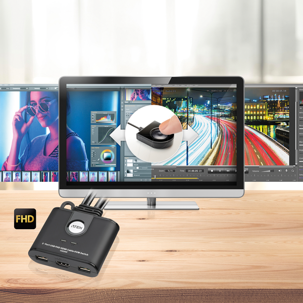 2-портовий KVM-перемикач, HDMI