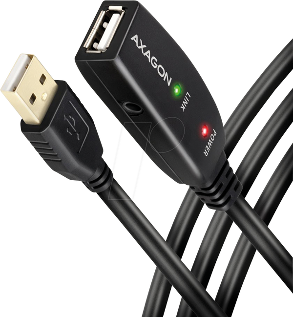Активний кабель USB 2.0, роз'єм A > гніздо A, 15 м