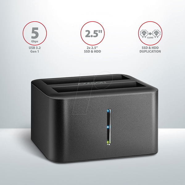 Док-станция с двумя 2,5-дюймовыми разъемами SATA и портами USB 3.0.